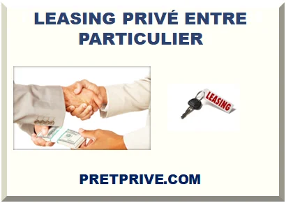 LEASING PRIVÉ ENTRE PARTICULIER
