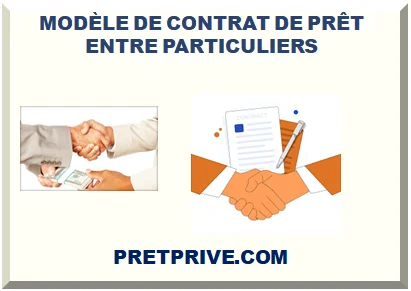 MODÈLE DE CONTRAT DE PRÊT ENTRE PARTICULIERS