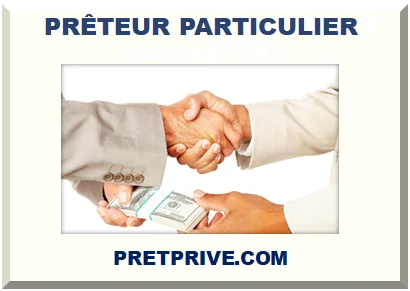 PRÊTEUR PARTICULIER